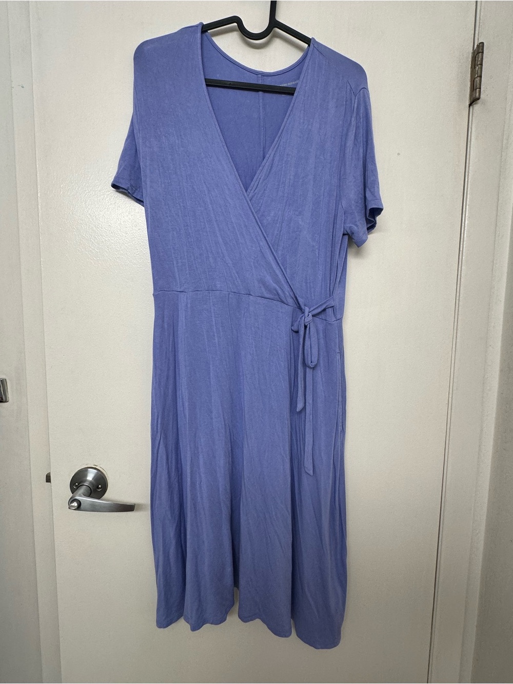 Amazon Essentials Periwinkle Wrap-Front Midi Dress